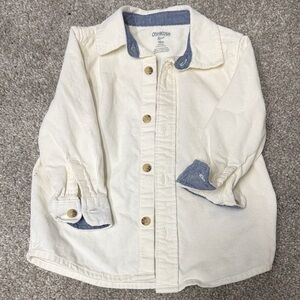 OshKosh B'gosh Cream Corduroy Shirt with Blue Accents